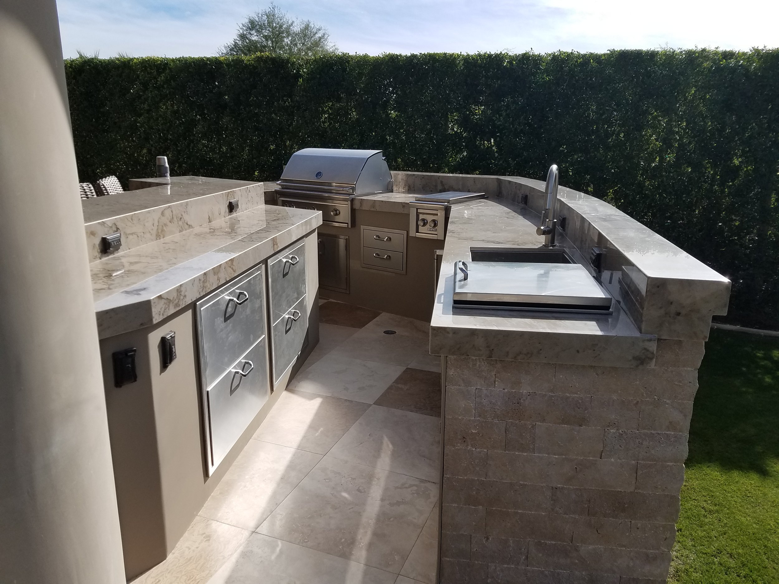 Custom outdoor kitchen with Lynx BBQ