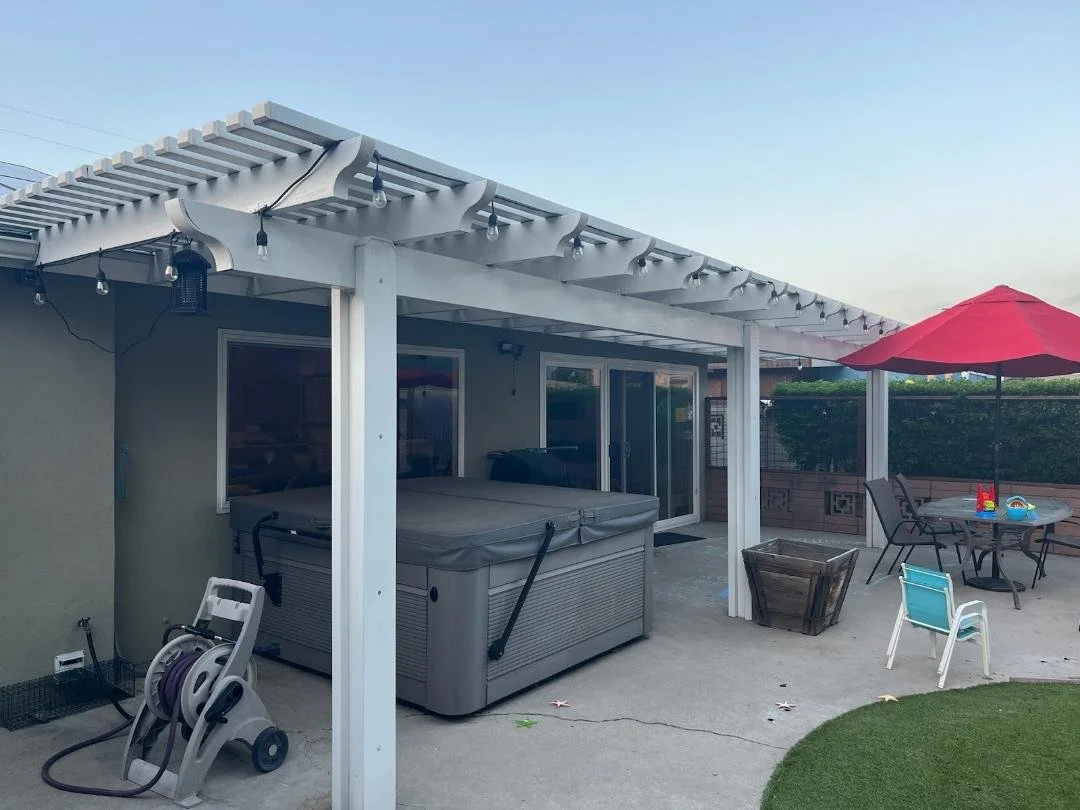 An older lattice pergola that was removed by Valley Patios in Lemon Grove, CA