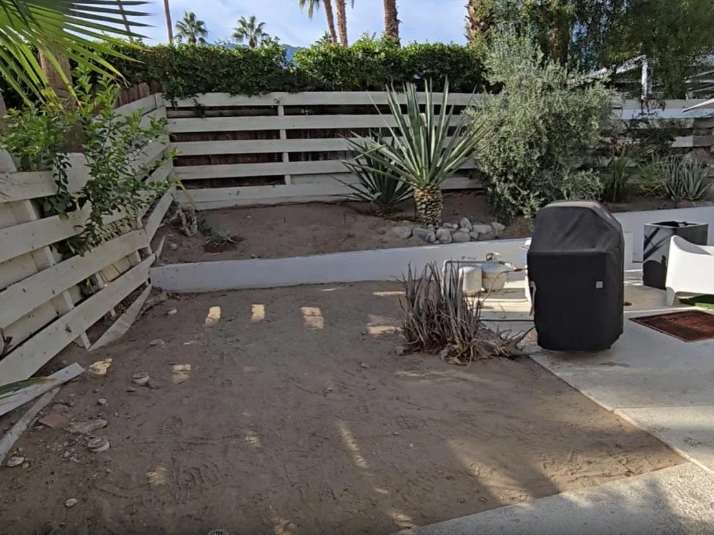 Patio area in Palm Springs needing extra shade and modernization