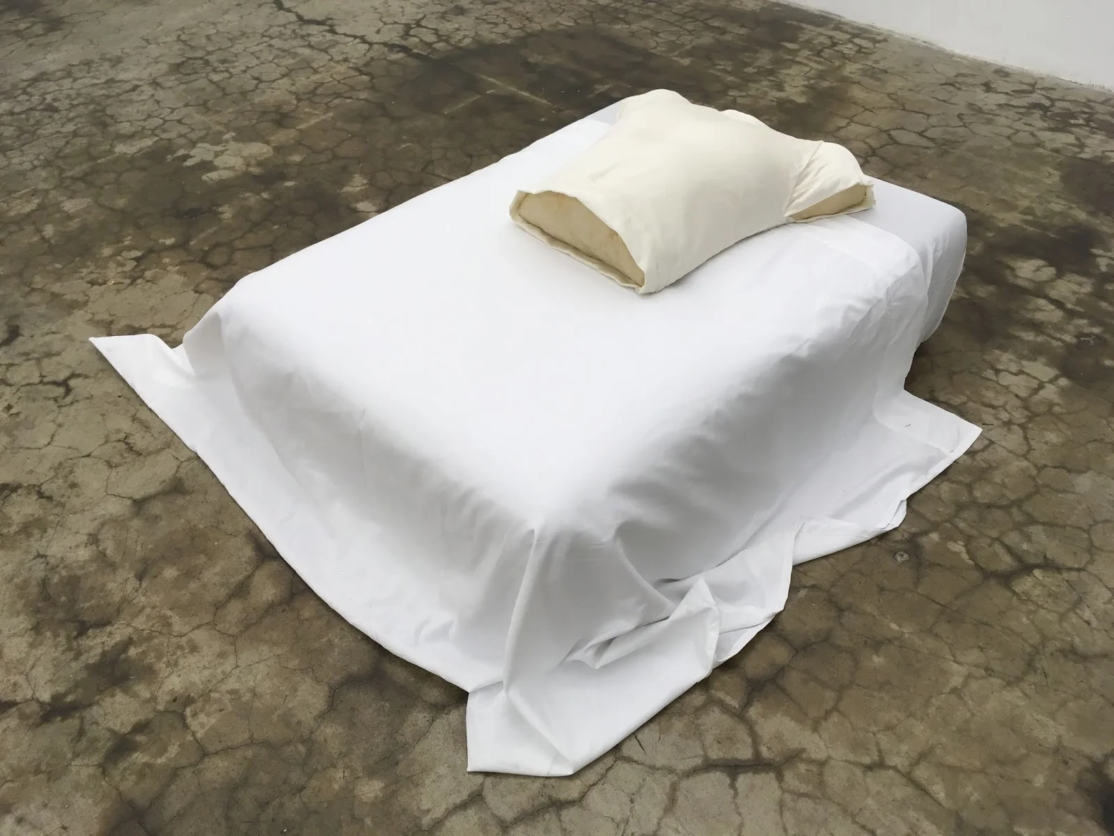   Pillow Talk  Pillowcase, expanding foam and bedsheets on foam 18 x 30 x 41 in. 2018 