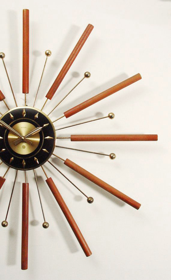 Mid-century modern Starburst clock