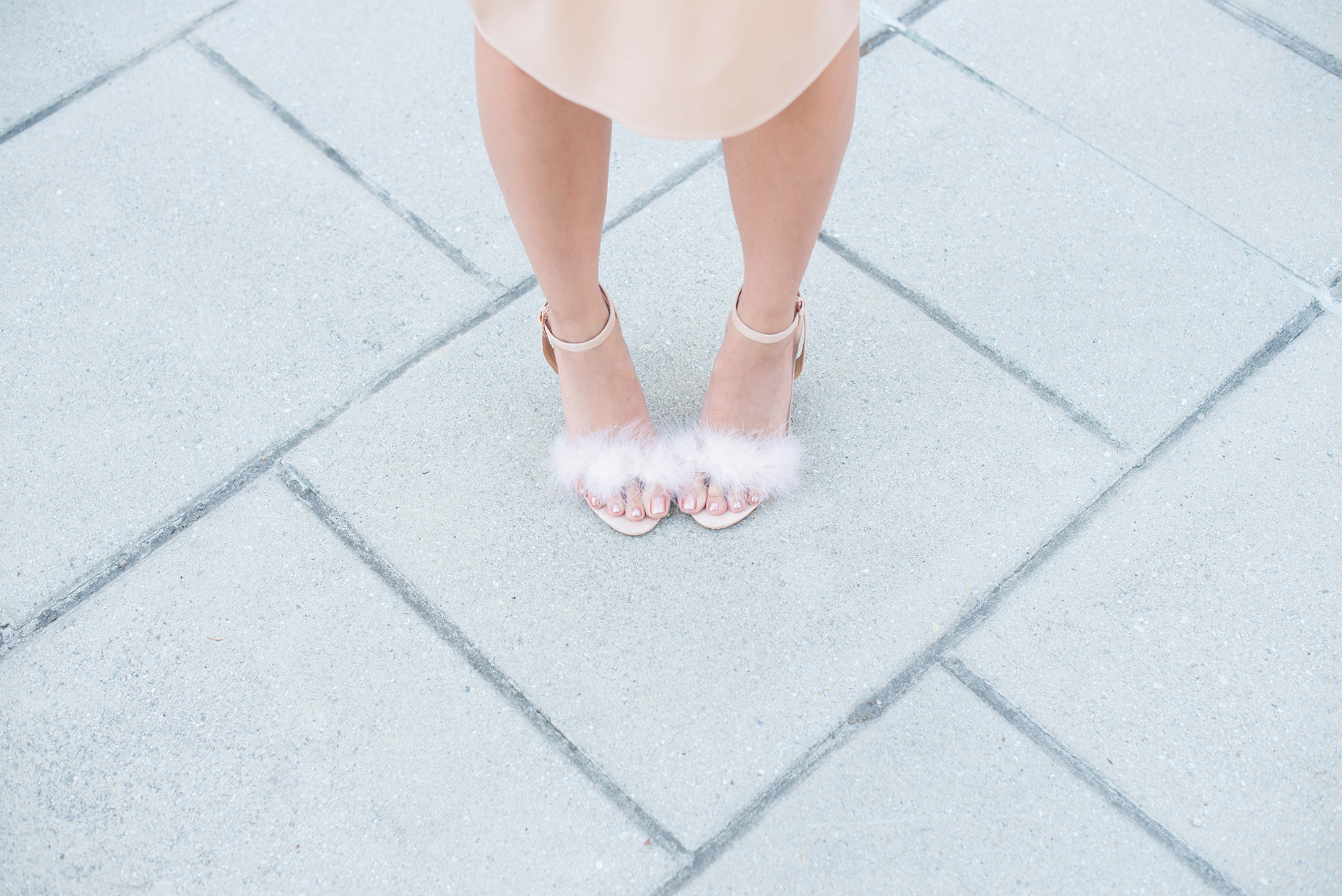 Marabou feather sandals