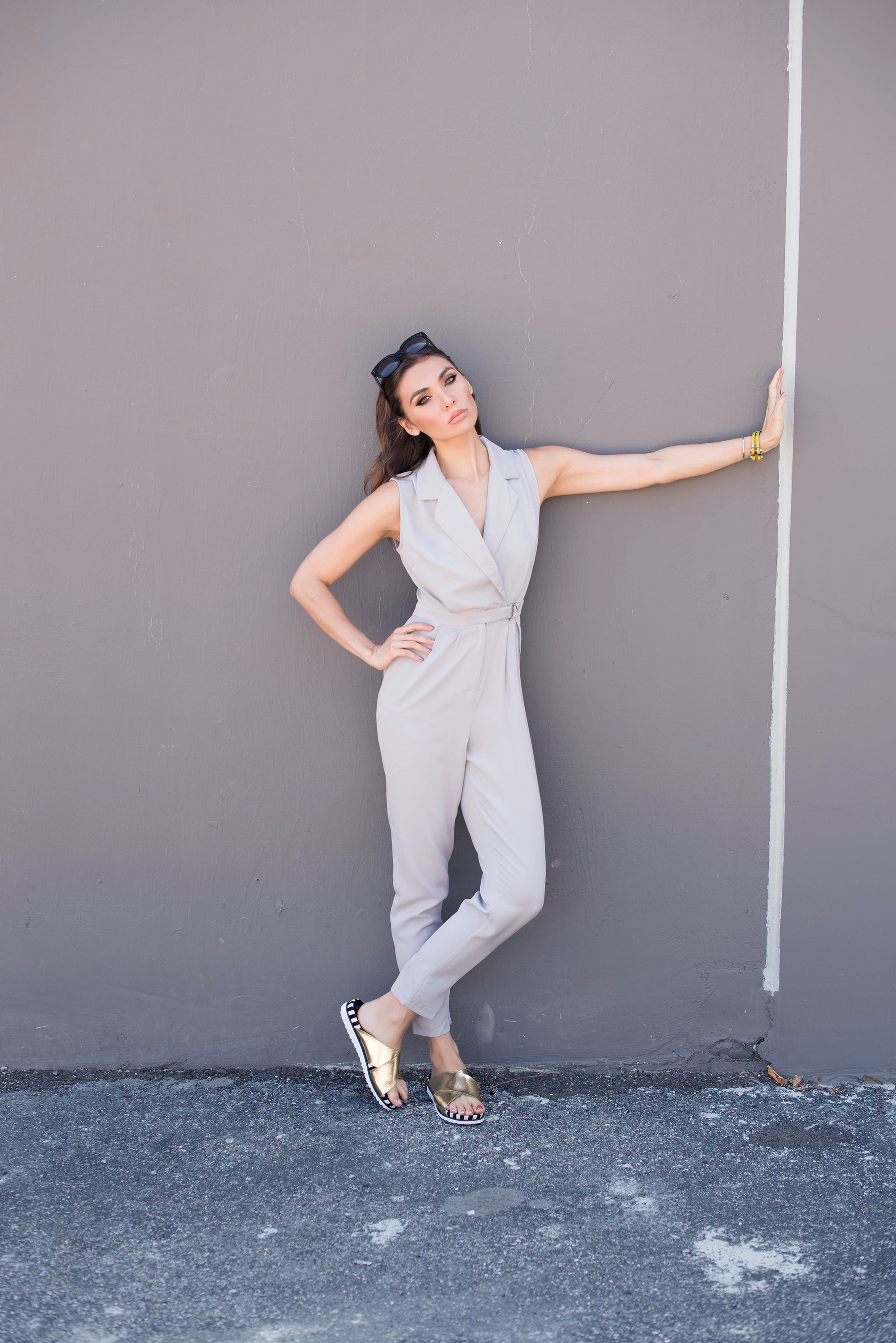 Missguided grey d ring jumpsuit