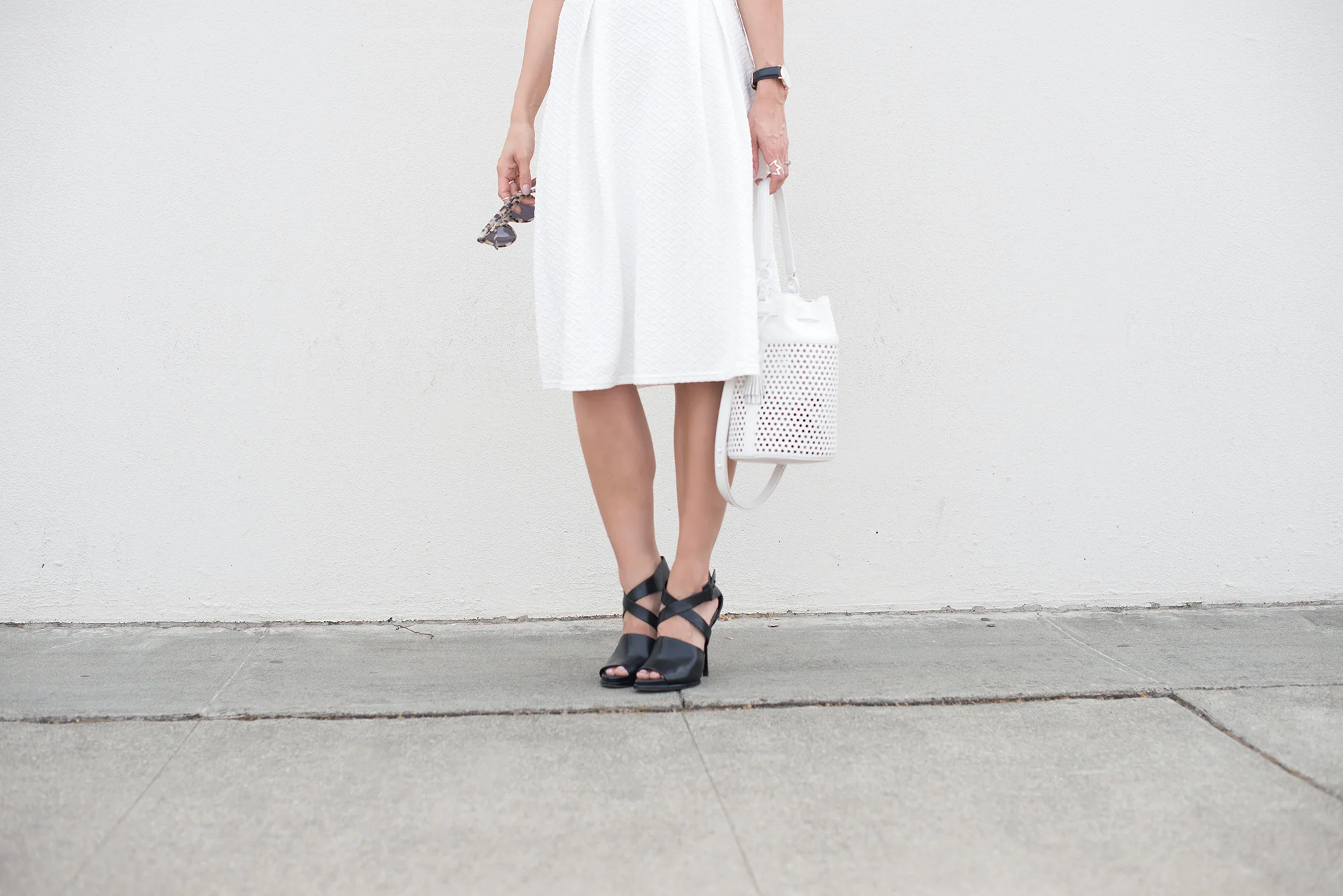Midi skirt and Loeffler Randall Industry Bucket Bag