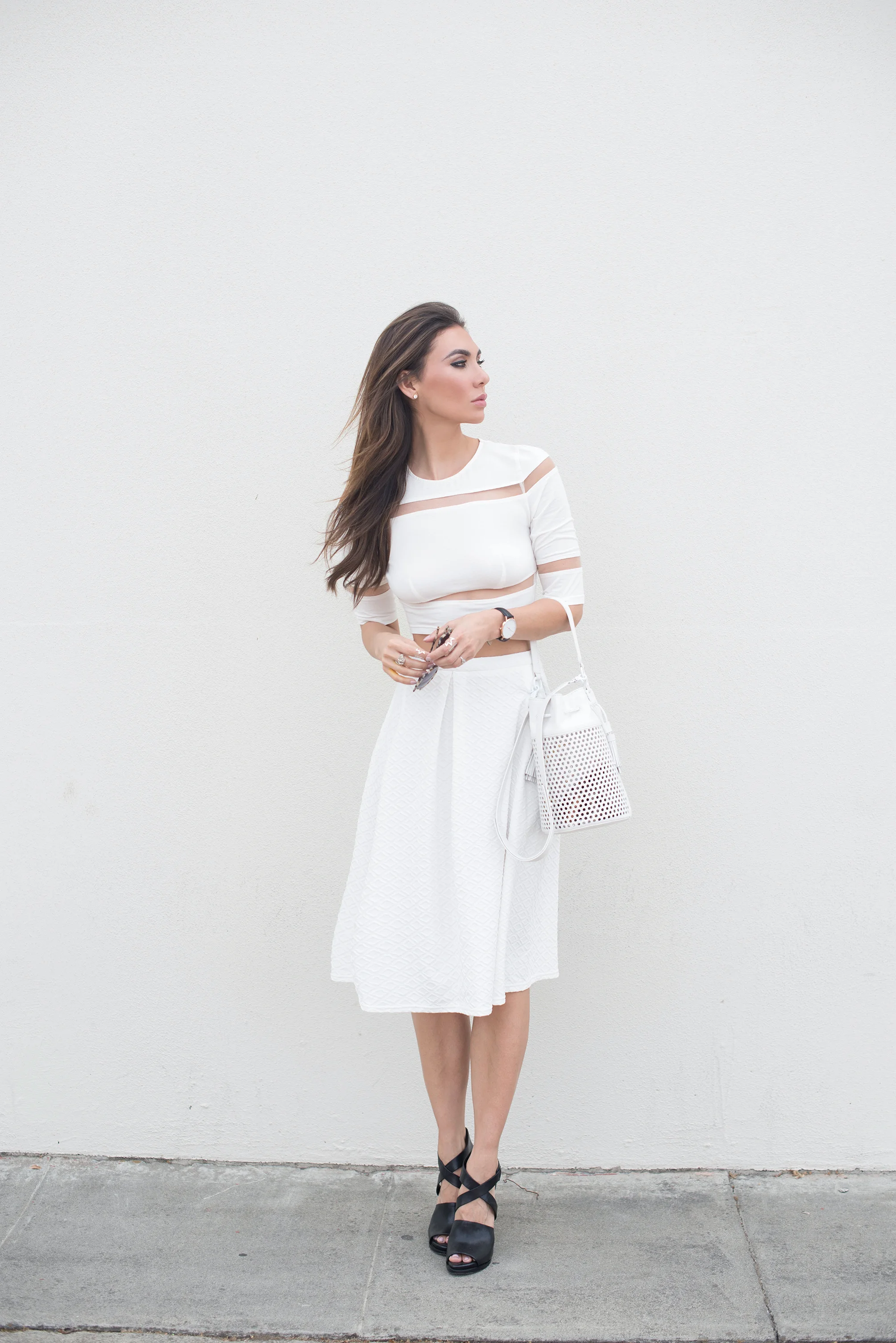 All white minimalist outfit