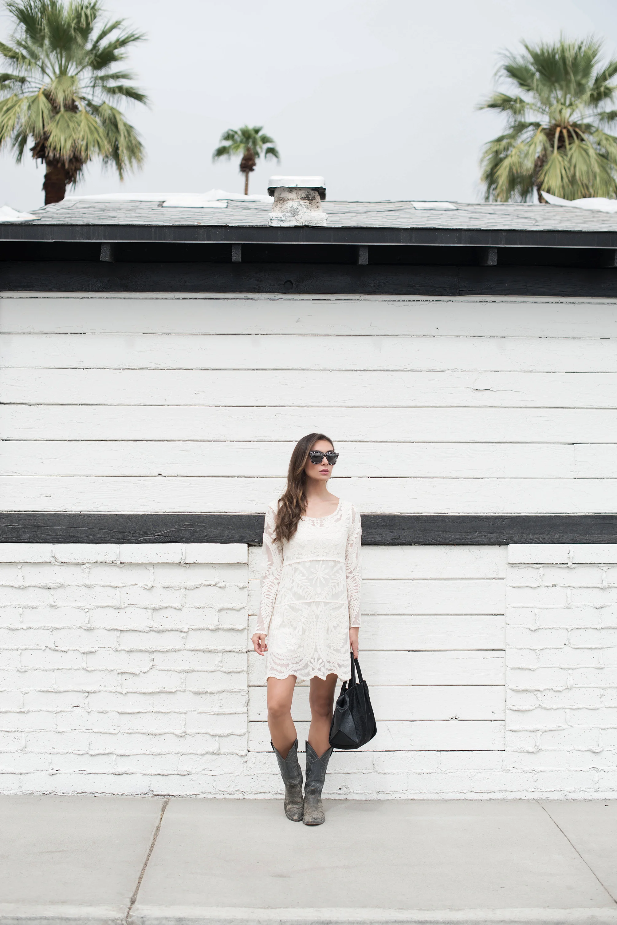 DRESS . BOOTS (Sky Village Swap Meet, similar here ). BAG . SUNGLASSES .