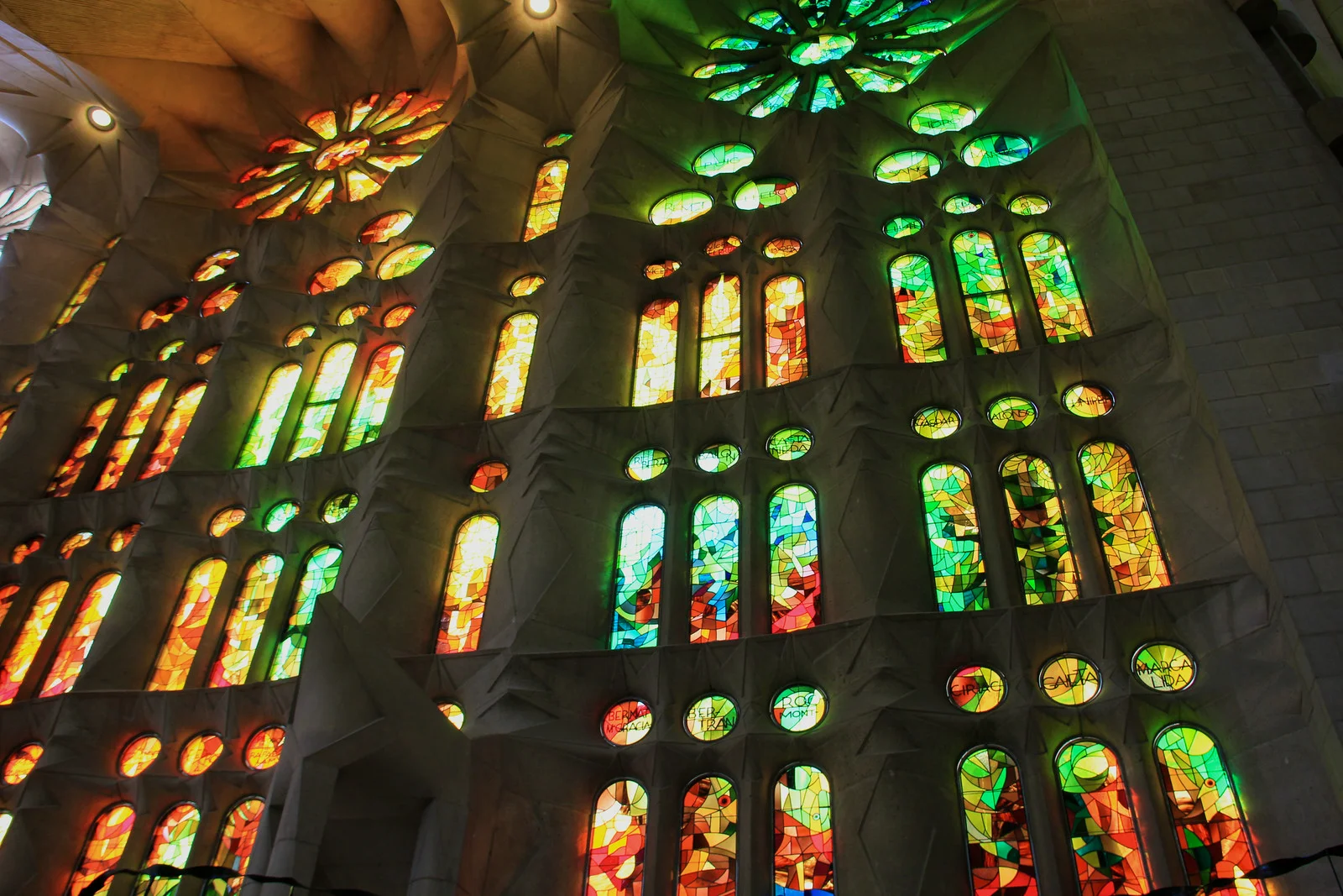Stained glass in La Sagrada Familia
