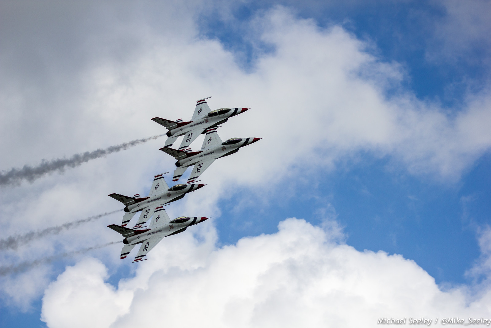 Warm up maneuvers by the United States Air Force Thunderbirds as part of the Melbourne Air and Space Show. Pictures taken at FIT Aviation on October 3, 2014.