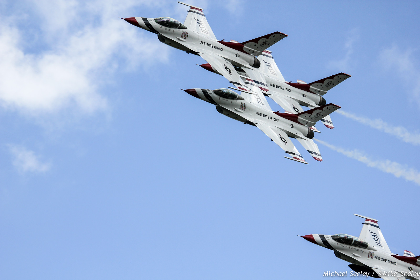 Warm up maneuvers by the United States Air Force Thunderbirds as part of the Melbourne Air and Space Show. Pictures taken at FIT Aviation on October 3, 2014.