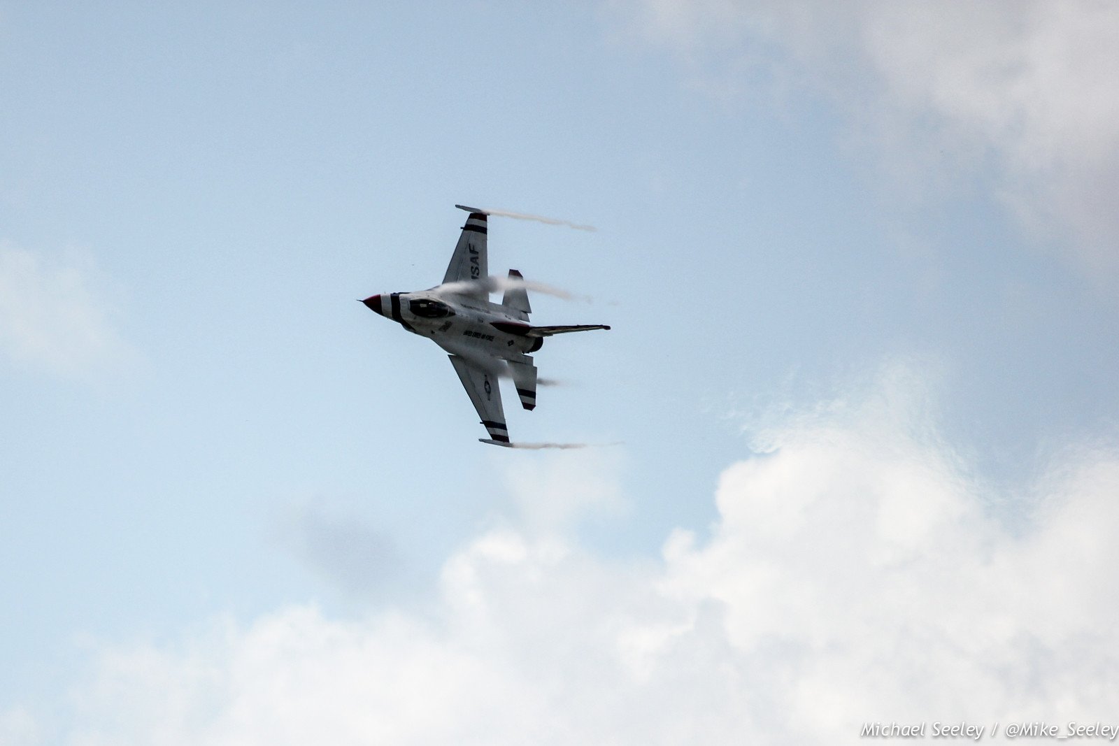 Warm up maneuvers by the United States Air Force Thunderbirds as part of the Melbourne Air and Space Show. Pictures taken at FIT Aviation on October 3, 2014.