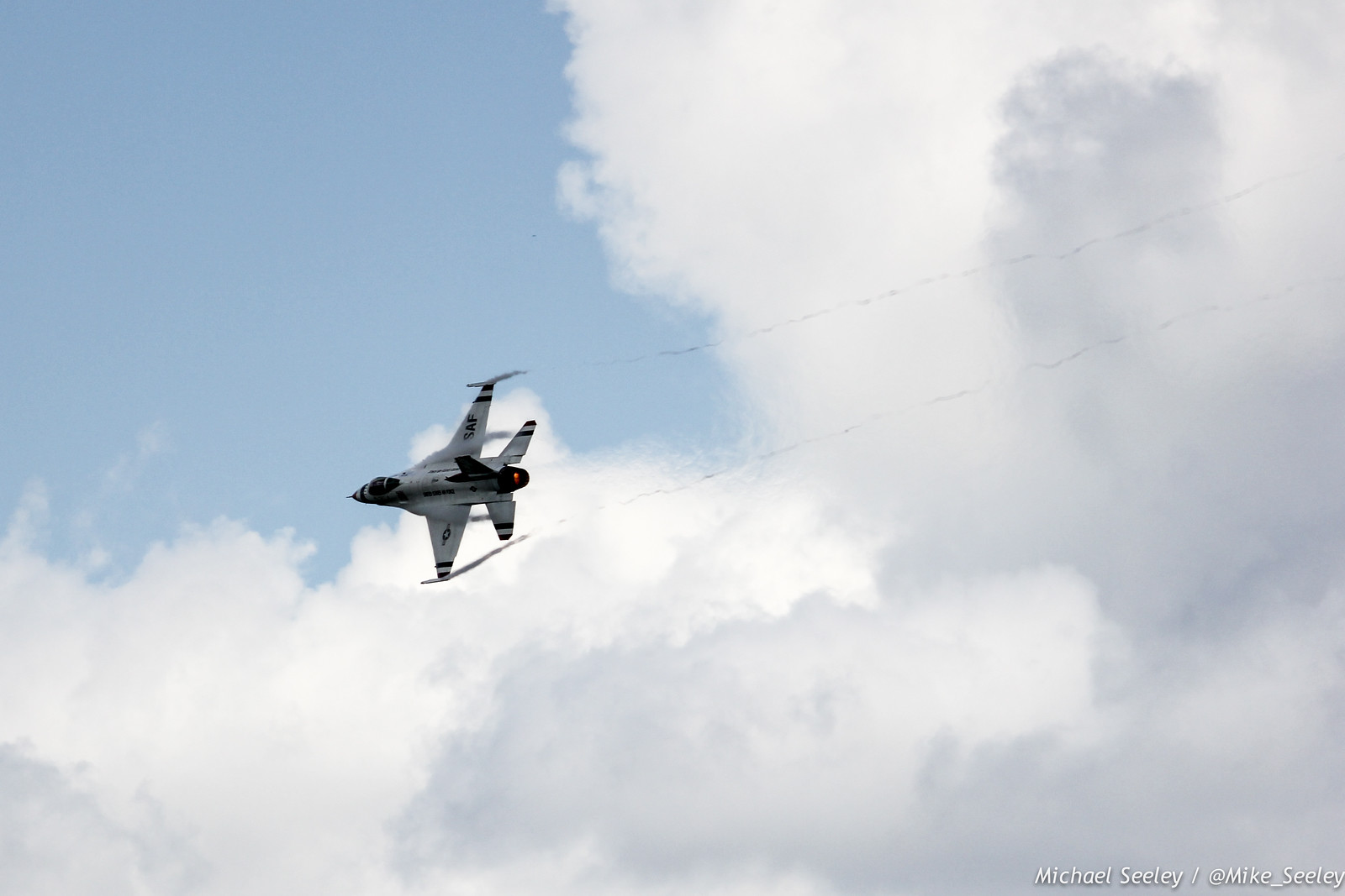 Warm up maneuvers by the United States Air Force Thunderbirds as part of the Melbourne Air and Space Show. Pictures taken at FIT Aviation on October 3, 2014.