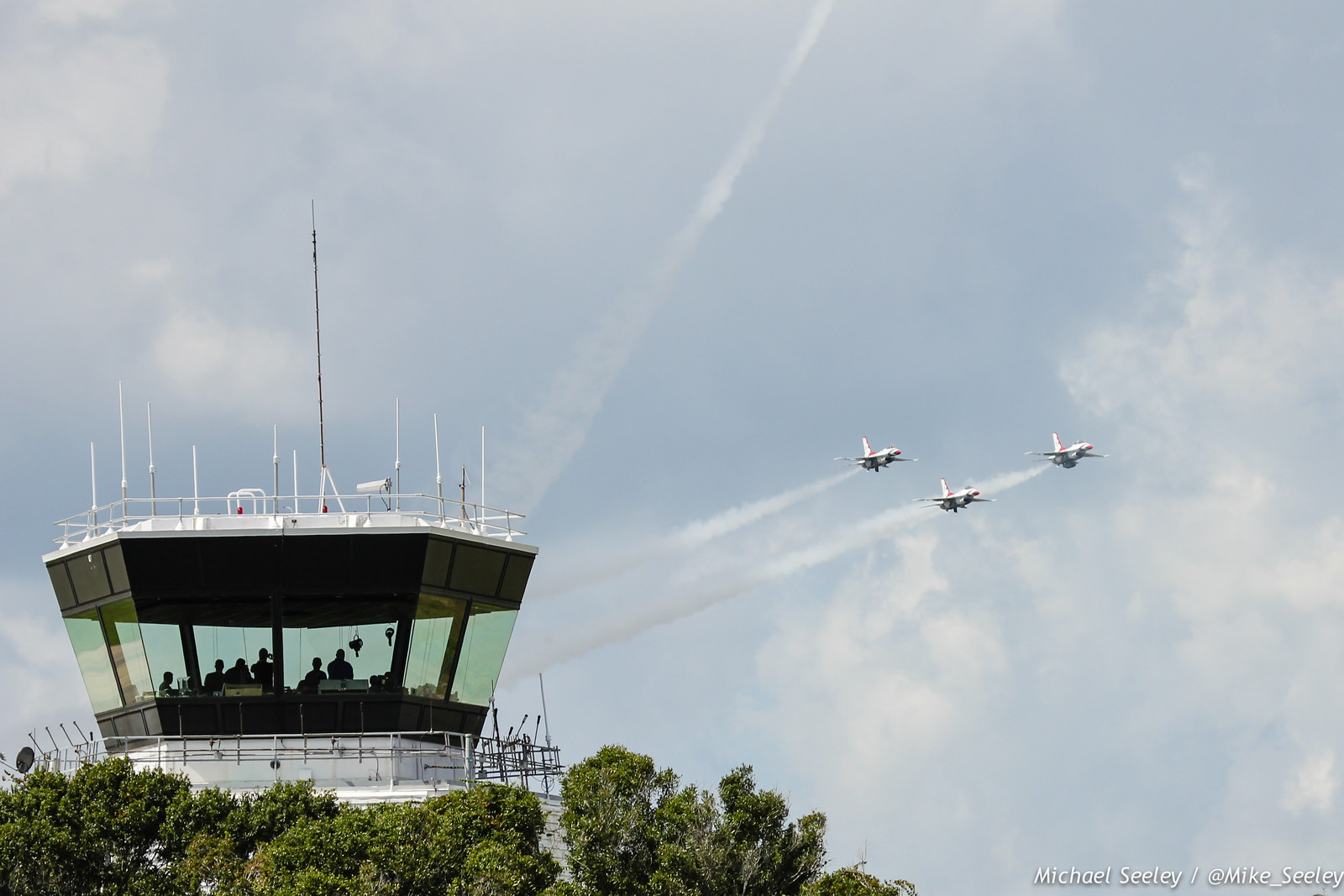 Warm up maneuvers by the United States Air Force Thunderbirds as part of the Melbourne Air and Space Show. Pictures taken at FIT Aviation on October 3, 2014.