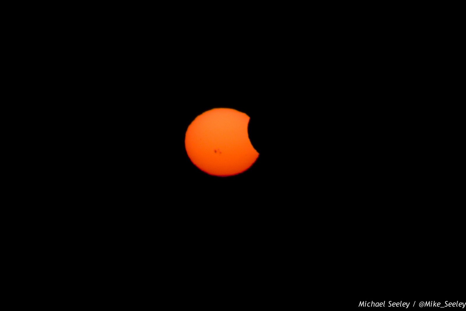 Partial Solar Eclipse as seen from the campus of Florida Institute of Technology in Melbourne, Florida on October 23, 2014.