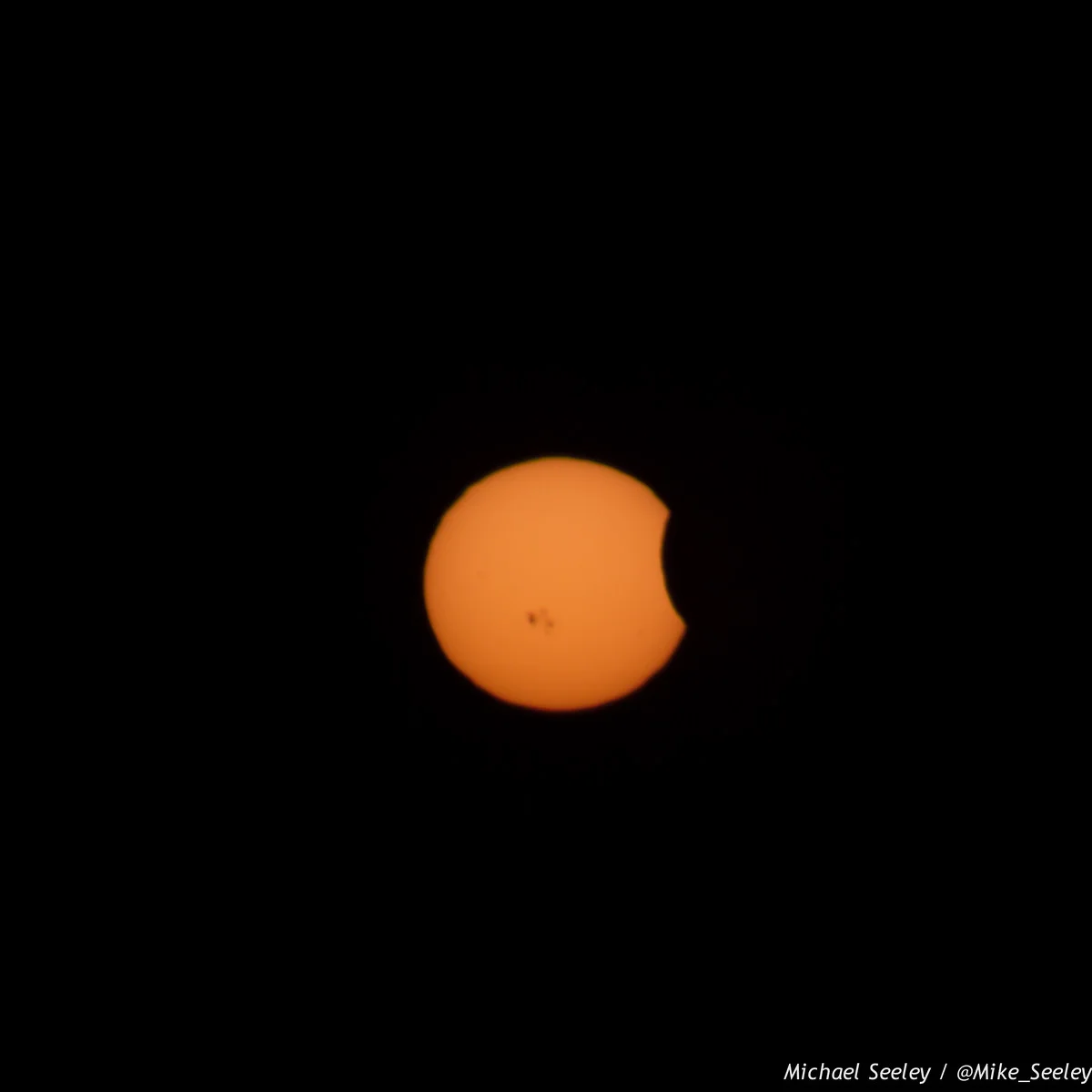 Partial Solar Eclipse as seen from the campus of Florida Institute of Technology in Melbourne, Florida on October 23, 2014.