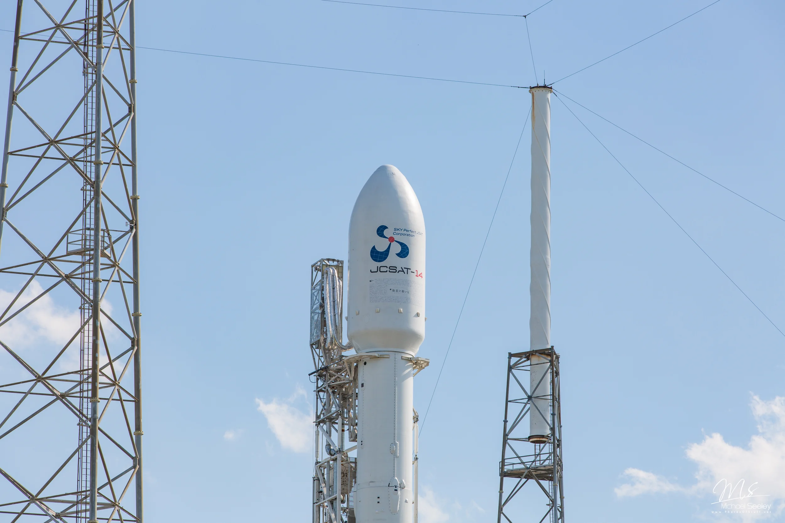 Falcon 9 by SpaceX with the JCSAT14 on top