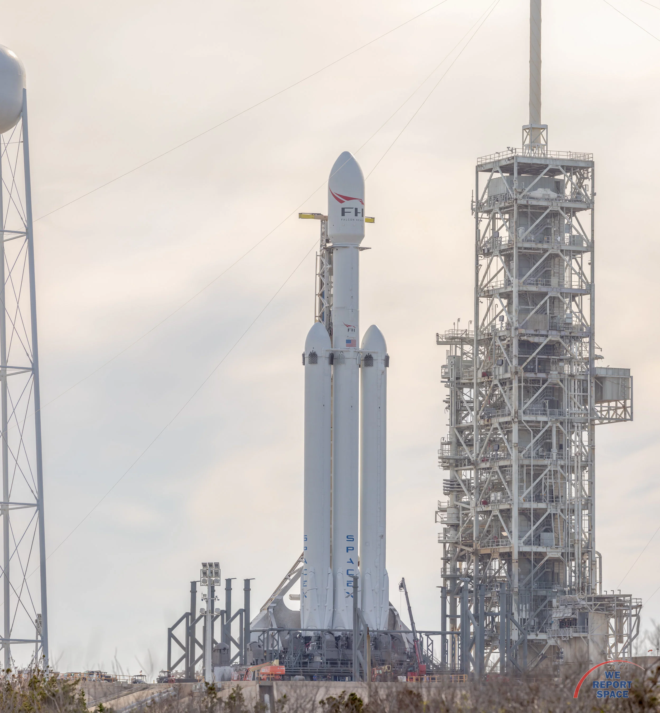 Falcon Heavy at the Pad at T minus 1 day