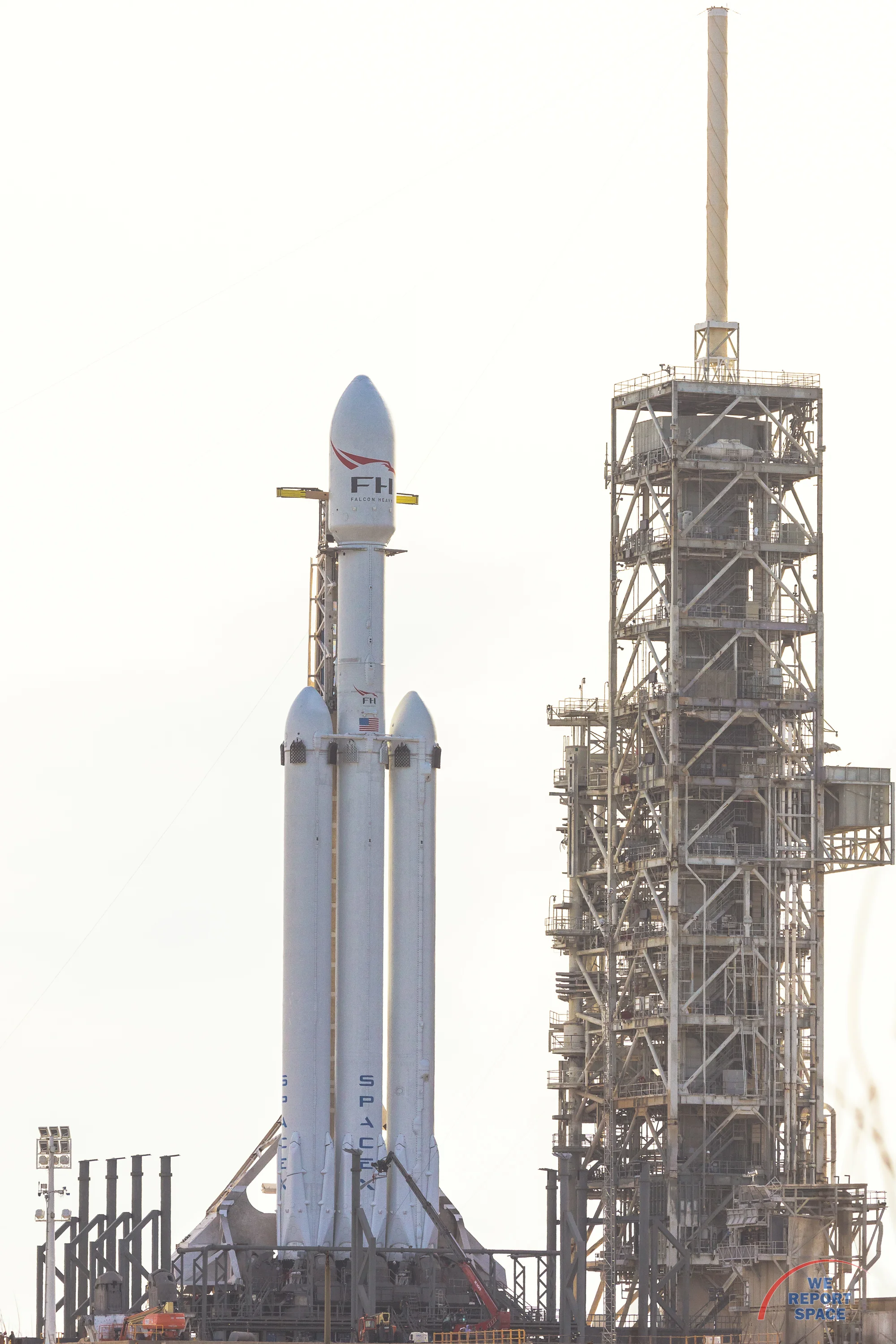 Falcon Heavy at the Pad at T minus 1 day