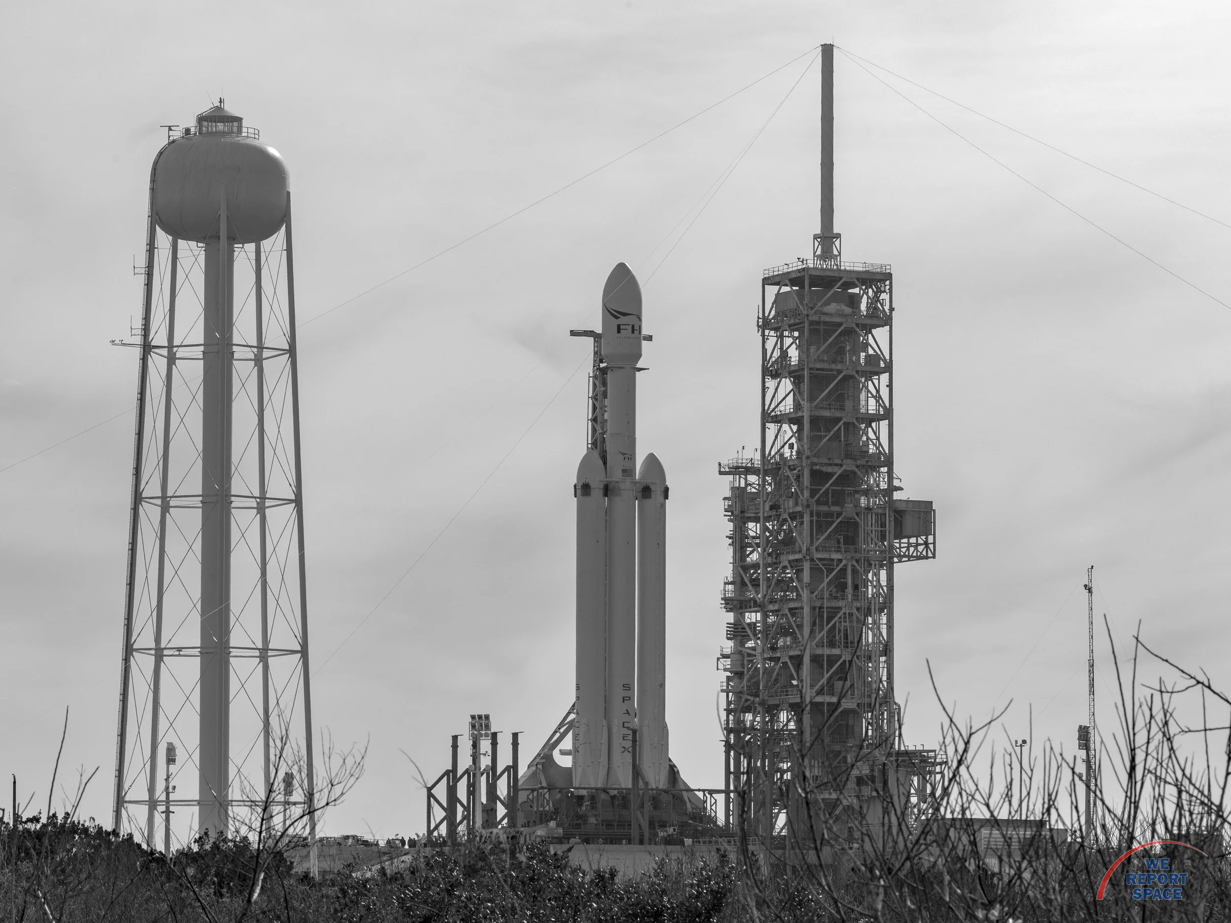 Falcon Heavy at the Pad at T minus 1 day