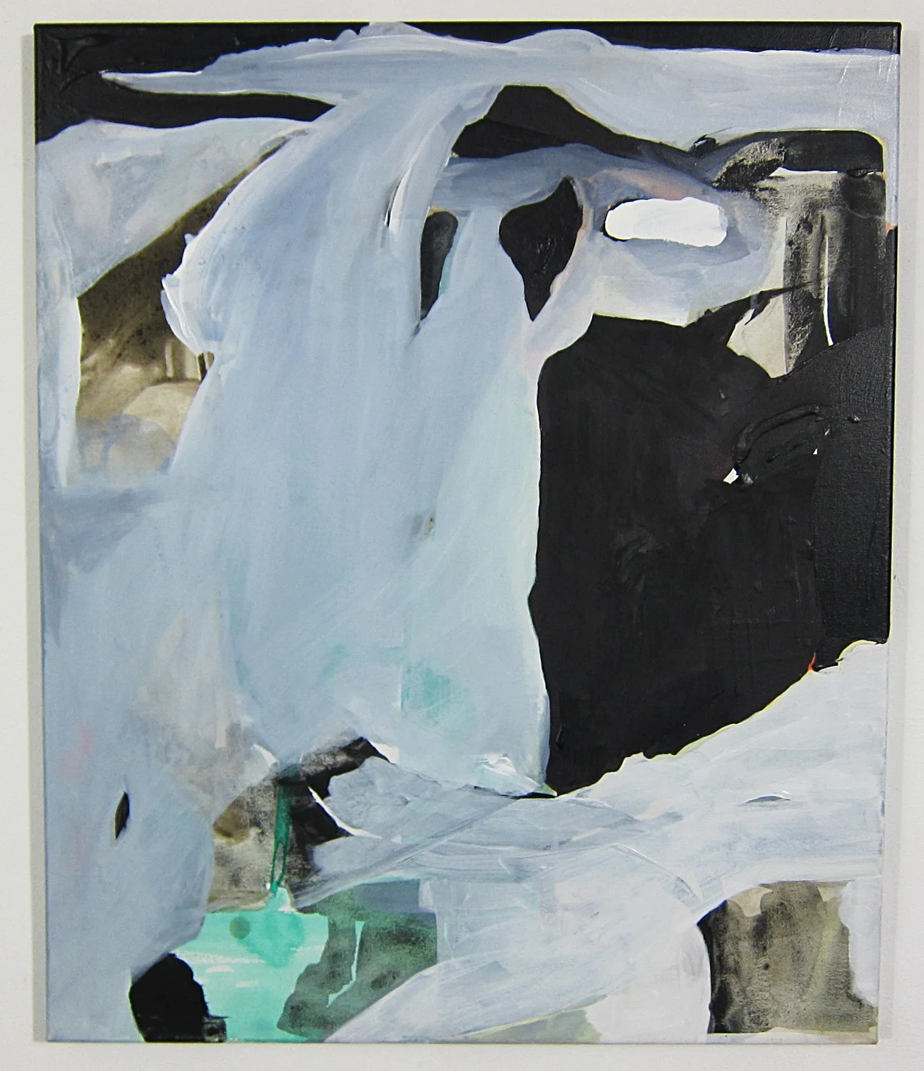   Melt pass  Acrylic and pebbles on canvas 24" x 20" x .75" 2013 