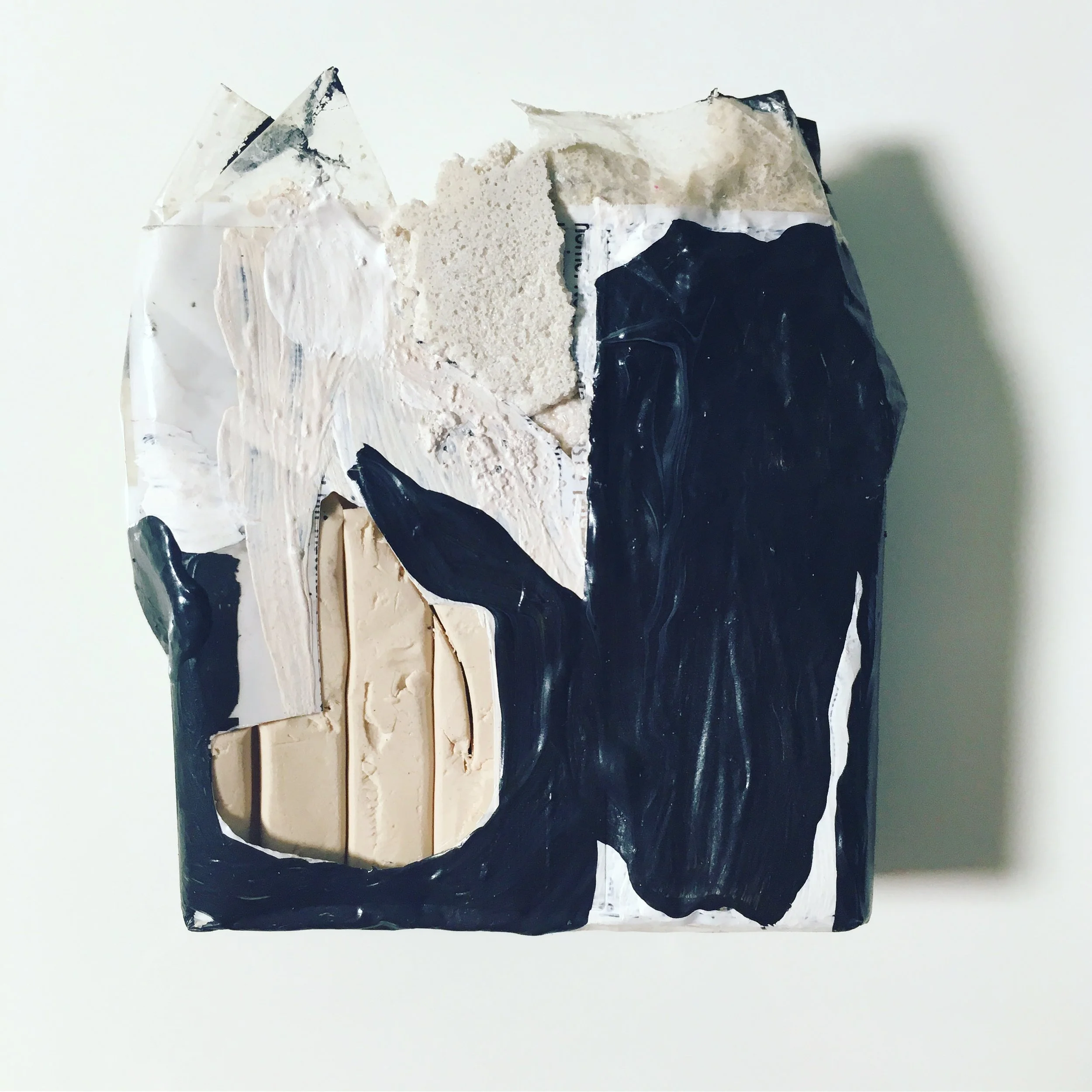   Ultra   Acrylic, cement, and plastic on clay 2.5" x 2.5" x 1/2" 2016 