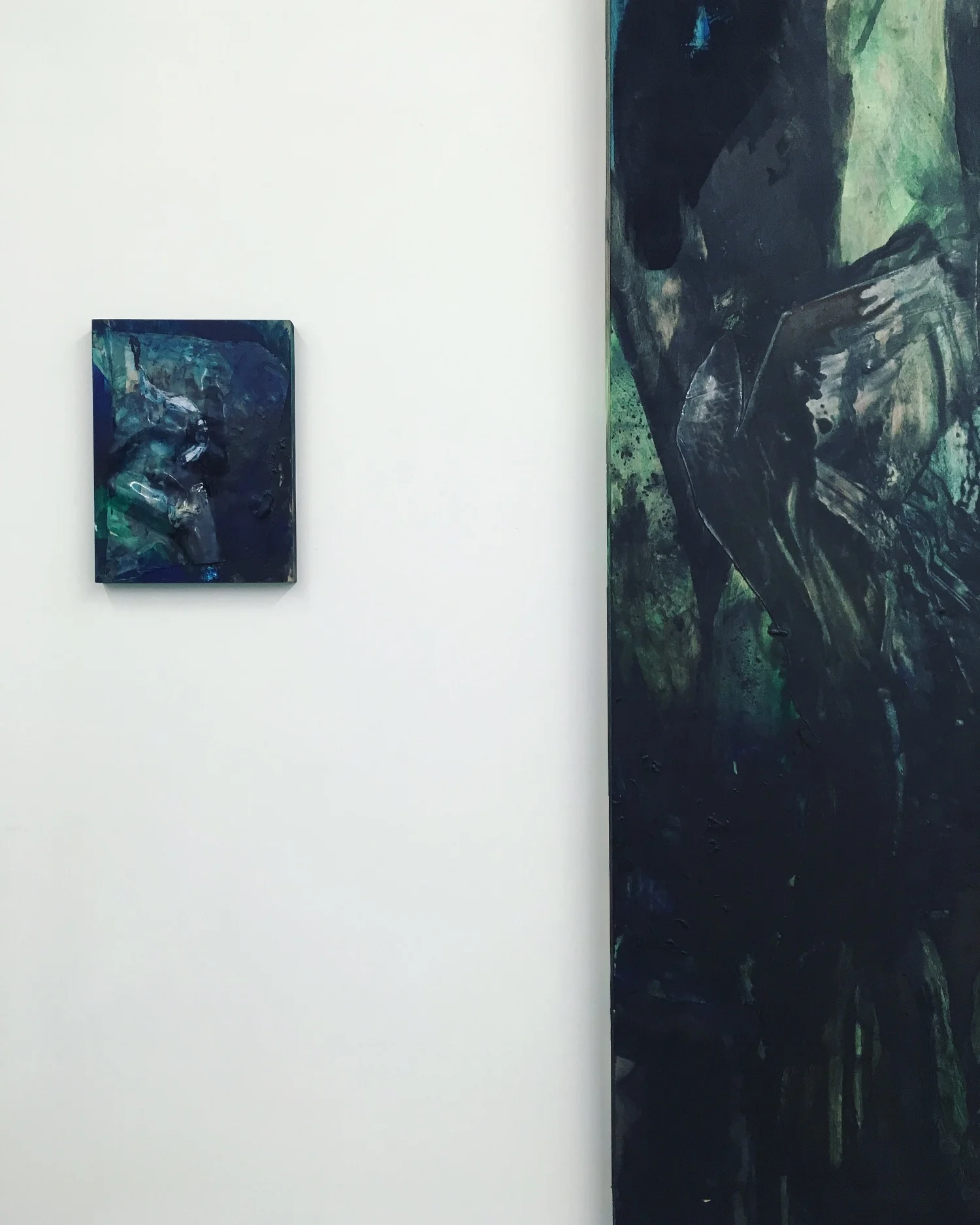  Detail of  Snake &nbsp;next to Silt pool, a 72" x 48" painting on wood panel (2017) 