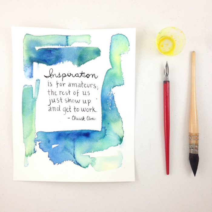Inspiration is for amateurs; the rest of us just show up and get to work. - Chuck Close // www.lydiamakepeace.com