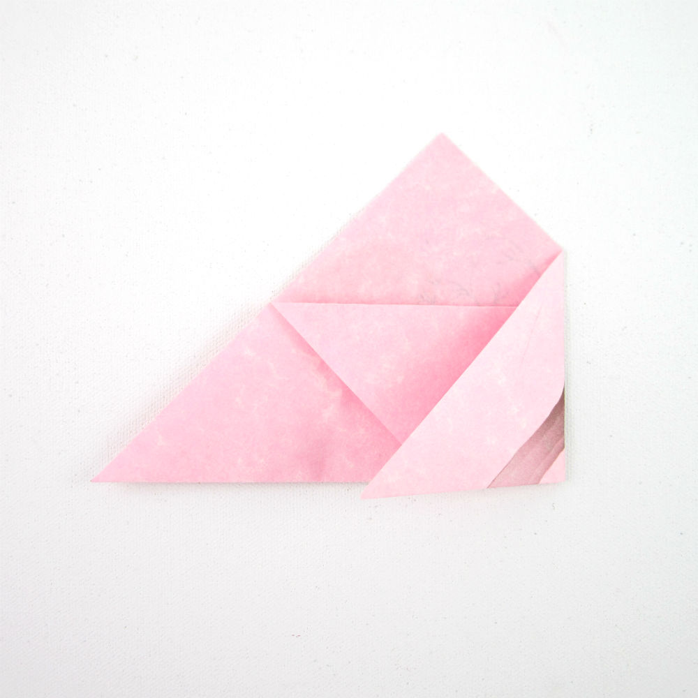 4. Fold right corner a 1/3 of the way over.
