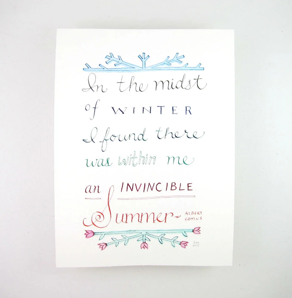 Fresh Art - Hand Lettered Albert Camus Quote