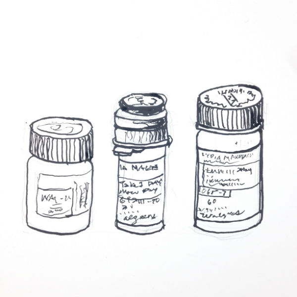 A Few of My Friends ( 2014) by Lydia Makepeace, ink on paper