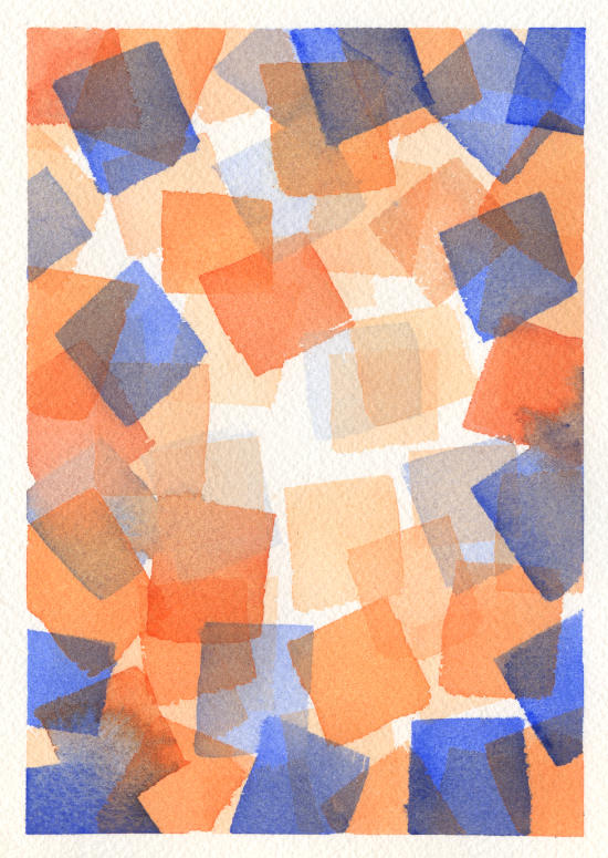 Original Cubist Watercolor Painting by Lydia Makepeace