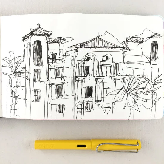 Sketch created with Lamy Safari fountain pen