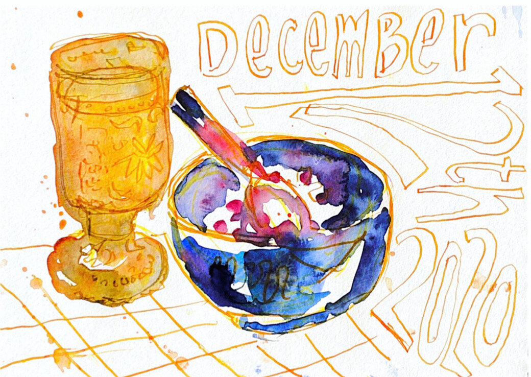 Art Journal: Orange Juice and Greek Yogurt With Pomegranate 