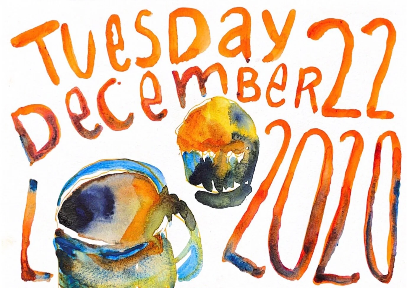 Art Journal: Orange and Blue