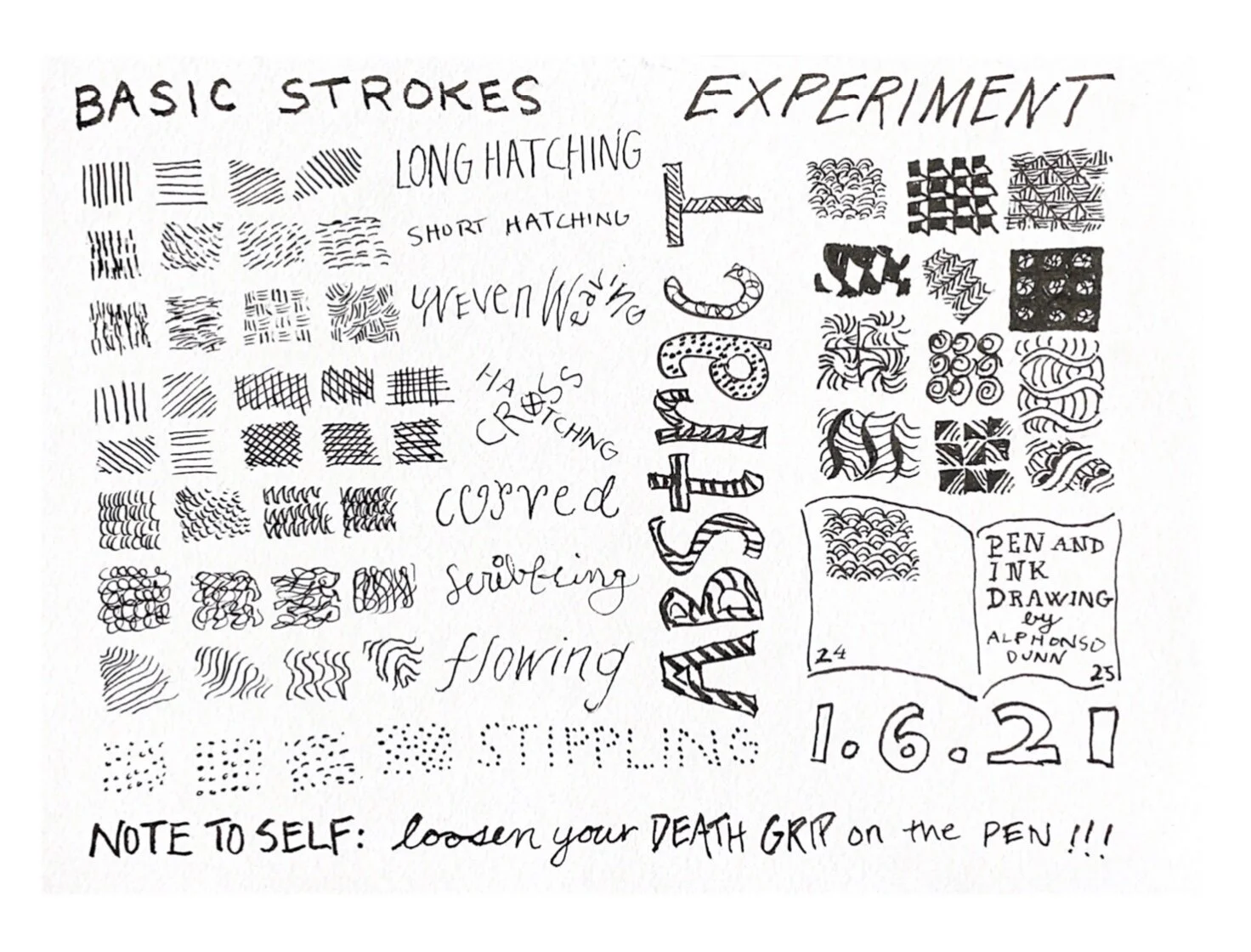Art Journal: Basic Strokes and Abstract Experiments