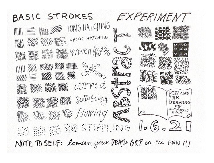 Art Journal: Basic Strokes and Abstract Experiments — Artist Lydia