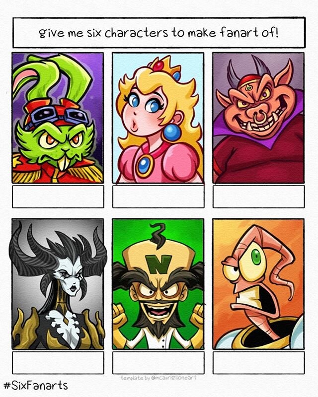 Can you name all these characters? #sixfanarts #videogame edition.