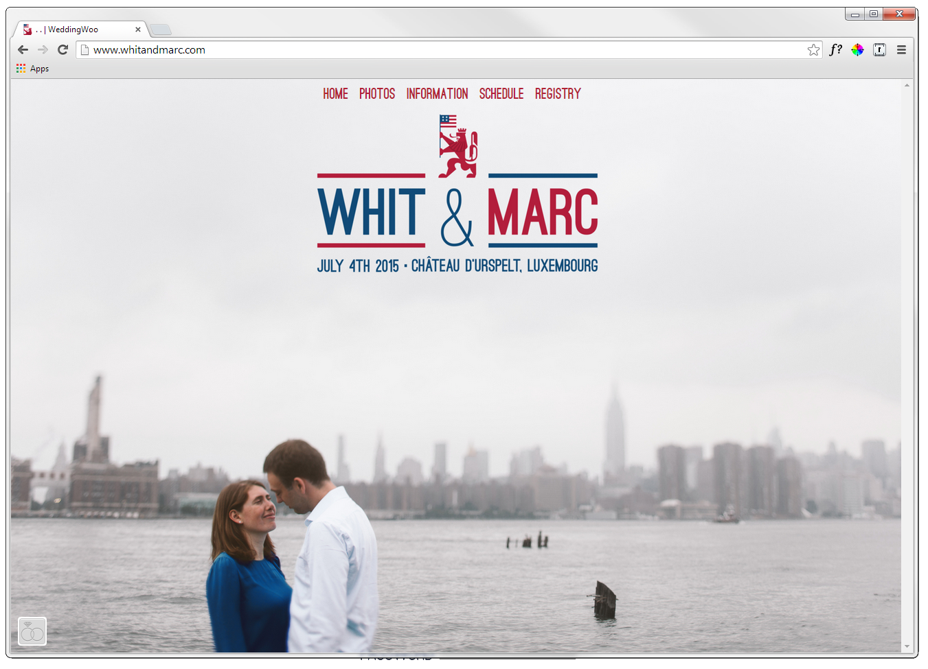 Wedding website is hosted by weddingwoo.com