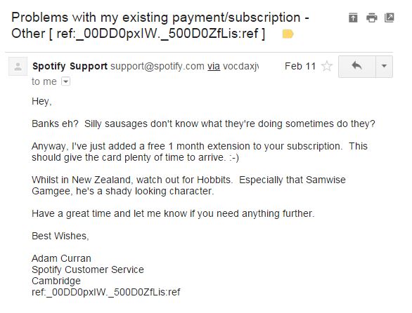 A transcript of this email is pasted below.