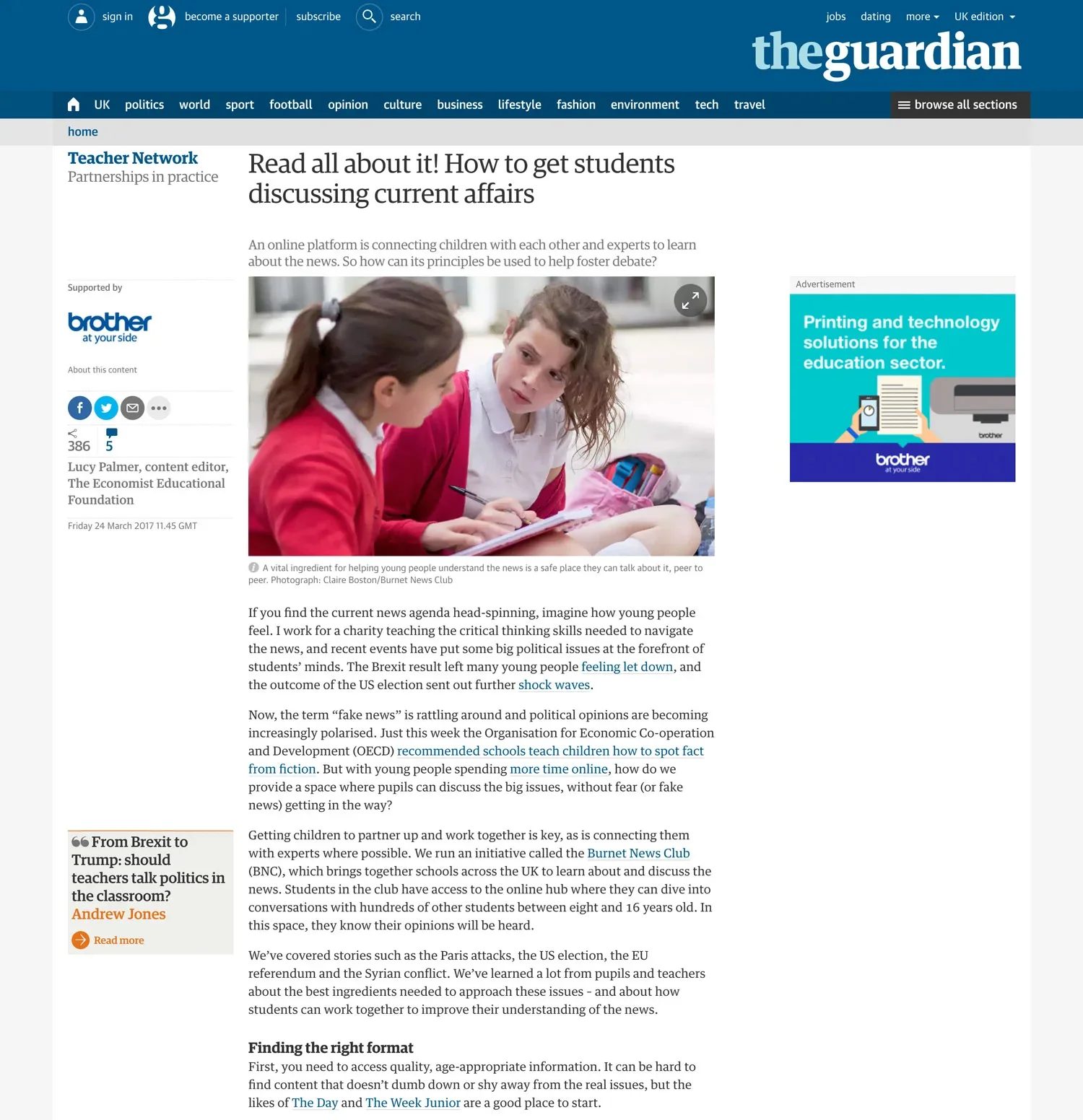 article in the Guardian