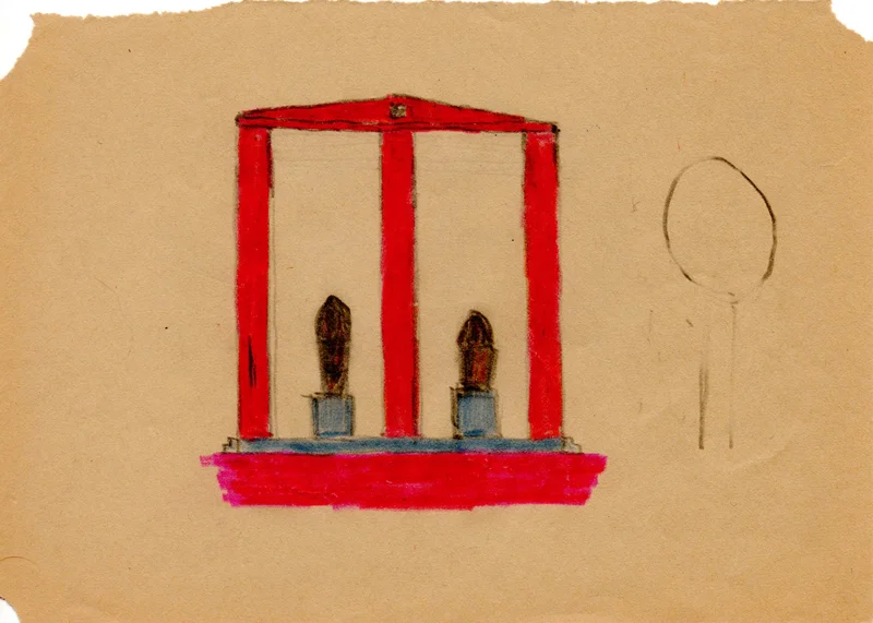 1161 , 1980-1999, pastel and pen on paper, 21 x 15 cm