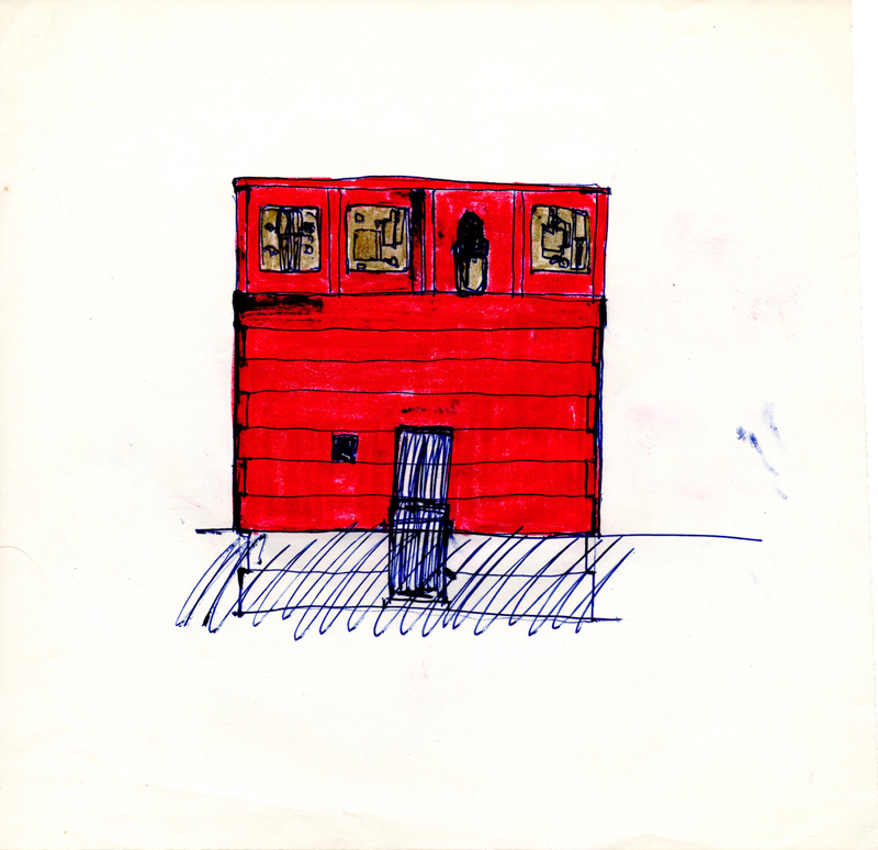 1115 , 1980-1999, pastel and pen on paper, 22 x 21 cm