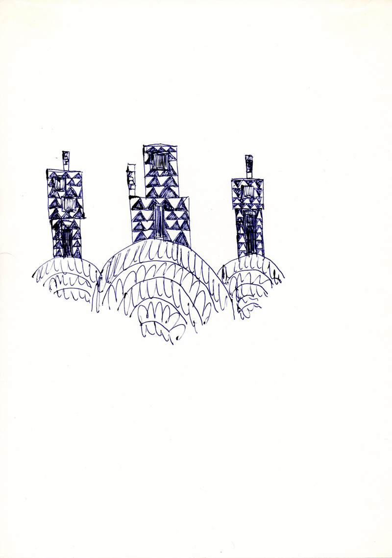 1042 , 1980-1999, pen on paper, 21 x 29,7 cm