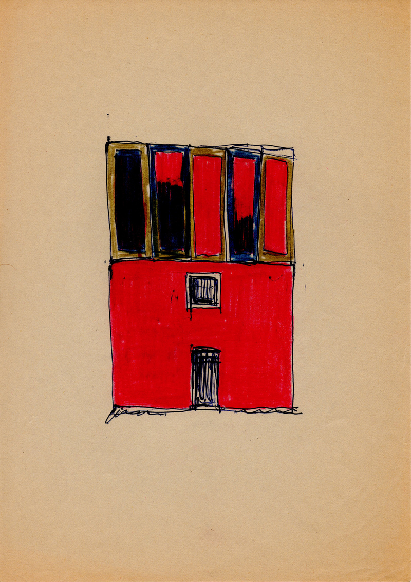 1004 , 1980-1999, pastel and pen on paper, 21 x 29,7 cm