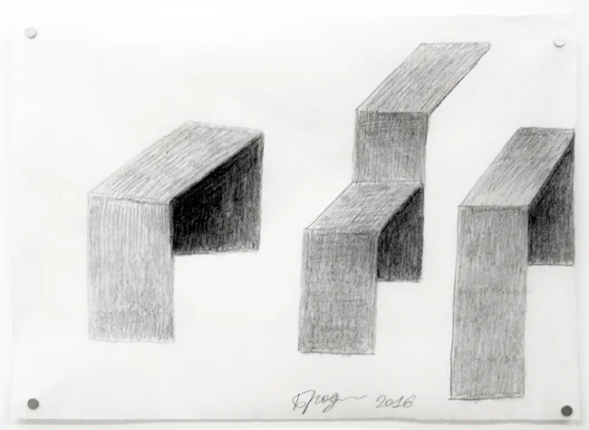 Untitled, 2016, pencil on tracing paper, 23 x 32 cm