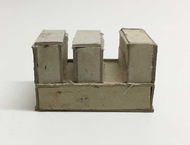Study model for Novartis building, cardboard, 24 x 41 x 23 mm