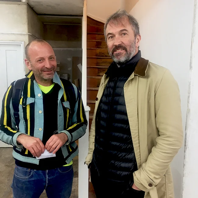 Rowan Moore (The Observer) and friend