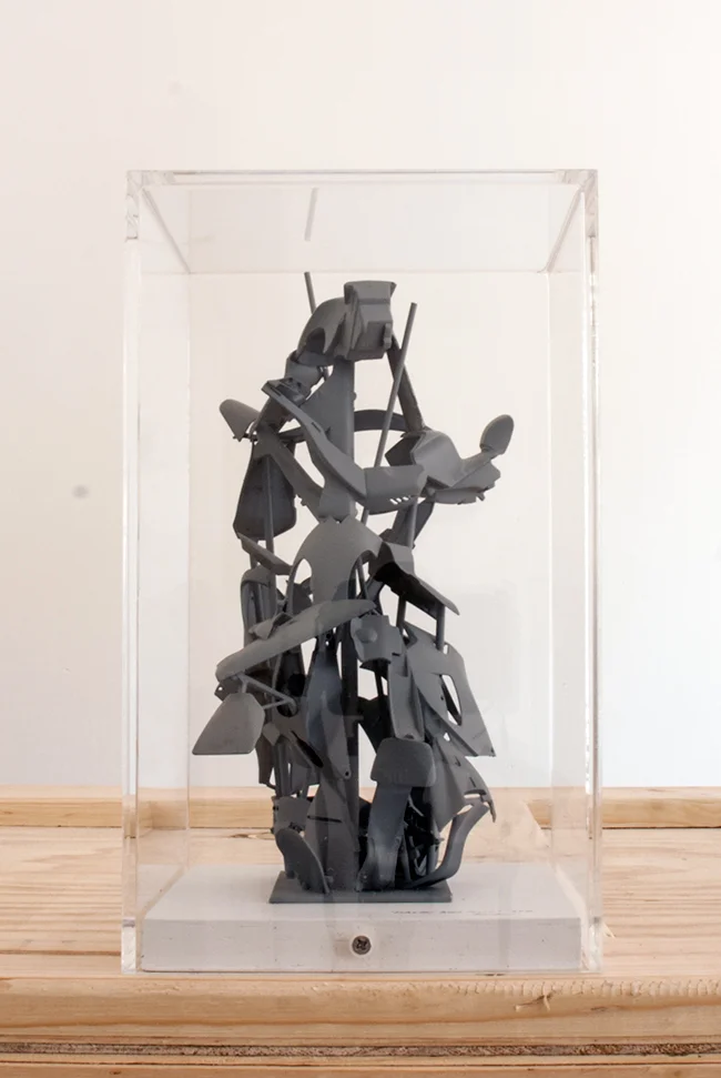 Scholar Rock Tower , 2016, plastic and timber, 25 x 15 x 15 cm, scale 1:500