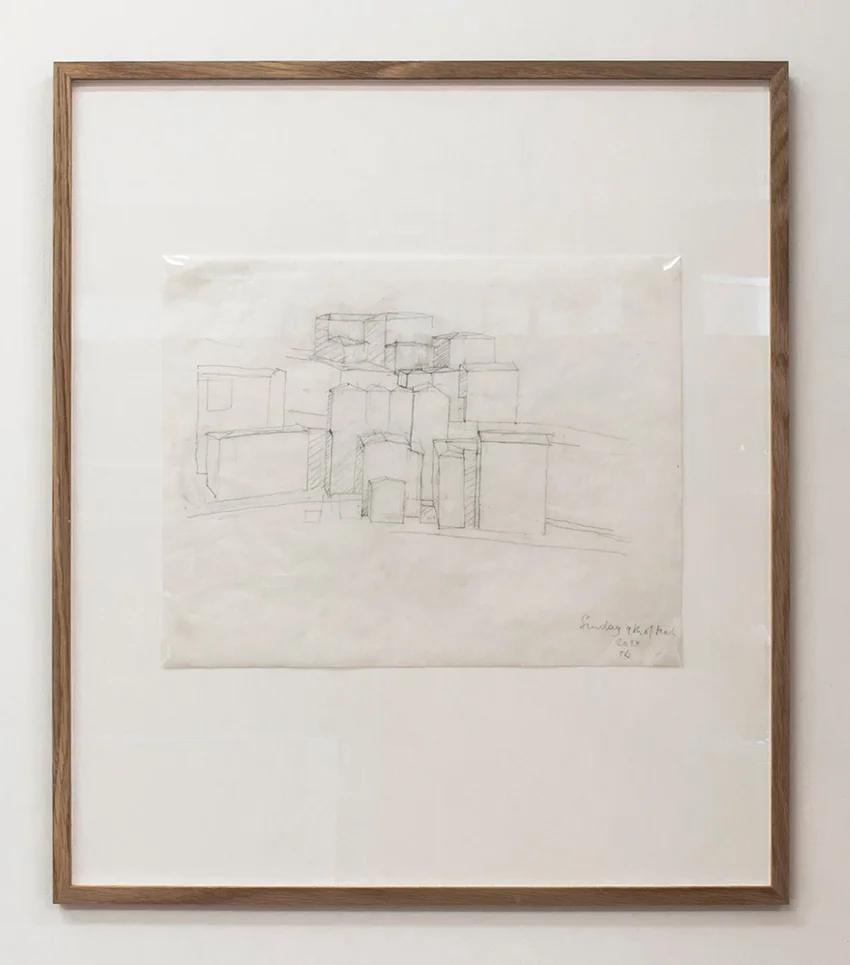 Florian Beigel, 104 Village 03_140309 , 2014, pencil on greaseproof paper, 300 x 375 mm