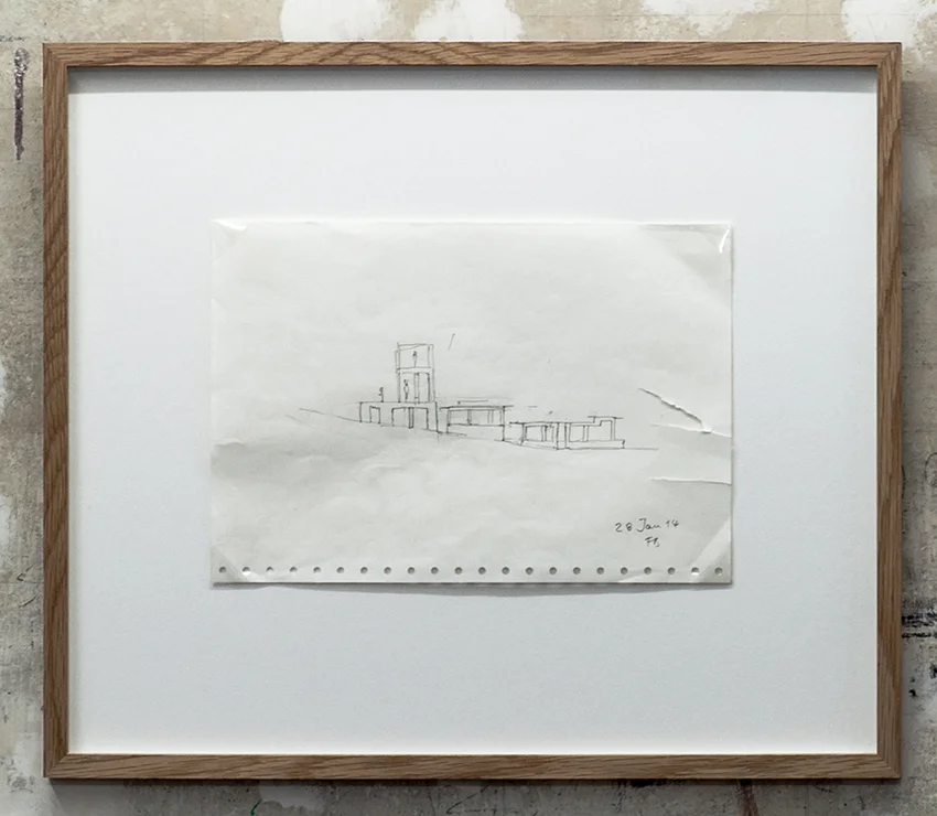 Florian Beigel, 104 Village 01_140128 , 2014, pencil on computer printing paper, 195 x 280 mm