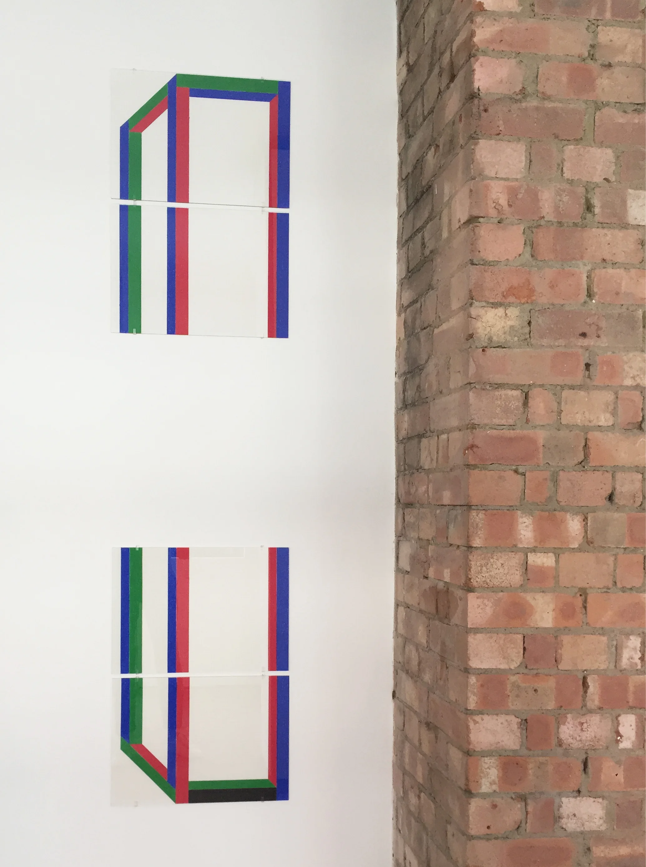 Drawing 1, 2018, waxed pastel drawing on paper, 118.8 x 42 cm (4 x 29.7 x 42 cm)